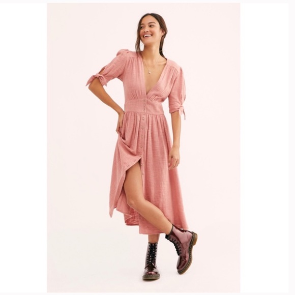 NWT Free People Love Of My Life Midi Dress - Picture 3 of 14